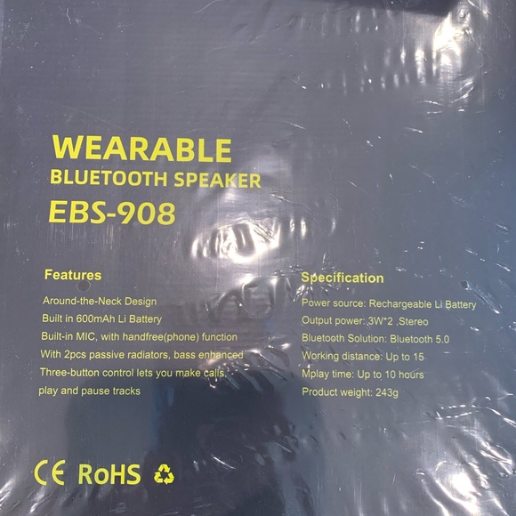 Brand New!!! Wearable Bluetooth Speaker EBS-908 - Picture 2 of 5